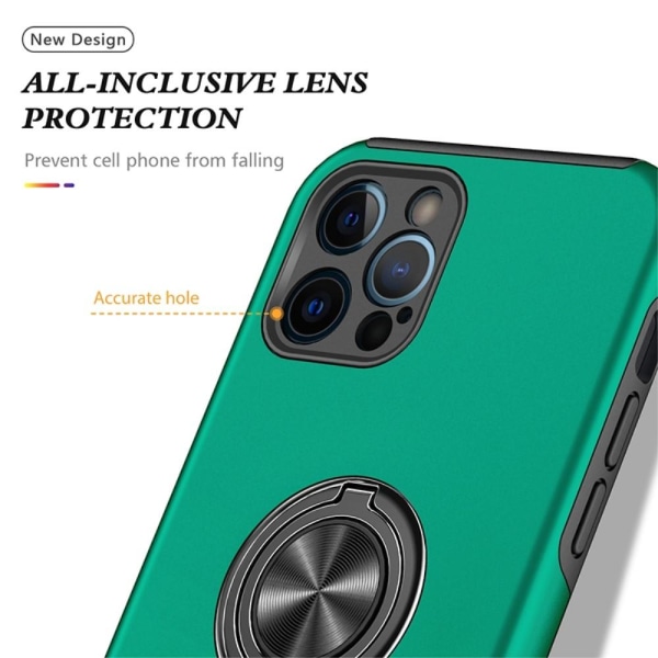 iPhone 14 Pro Max Finger Ring Kickstand Hybrid Case - Grønn Green