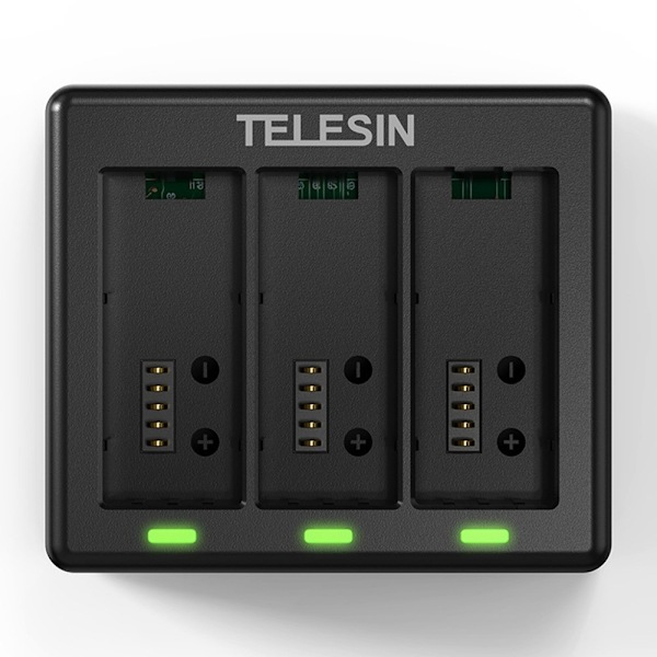 TELESIN S0-BCG-1 Til GoPro Hero 13 Batterioplader Dock Base 3 Opladningsboks Black