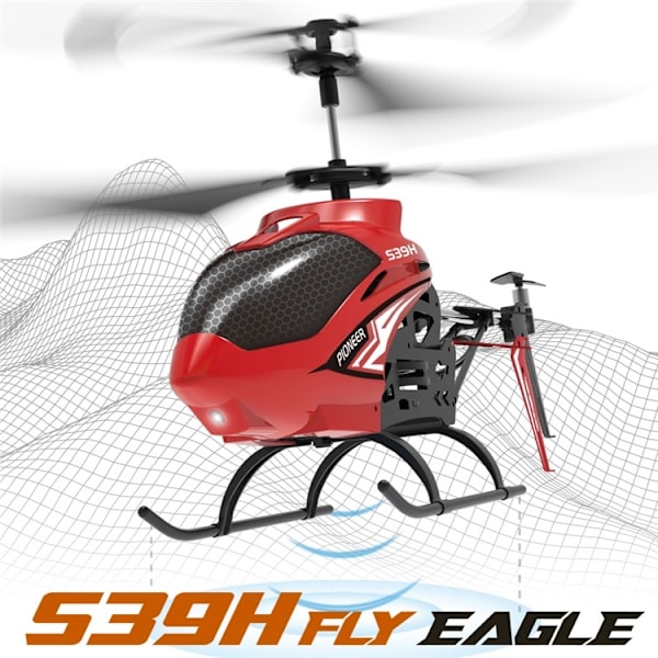 Radiostyret helikopter Smart Altitude Hold RC 2.4G Trådløs Legering 2 Batterier Black