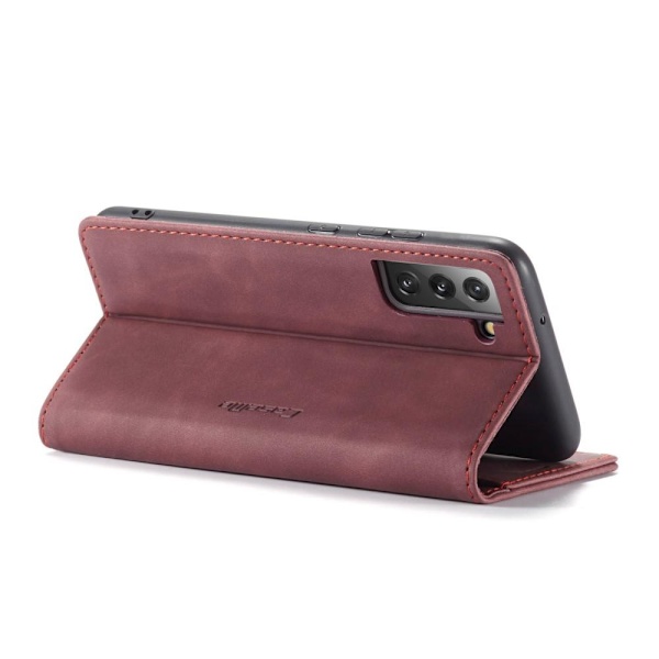 CASEME Retro Wallet Case for Samsung Galaxy S22 - Red Red