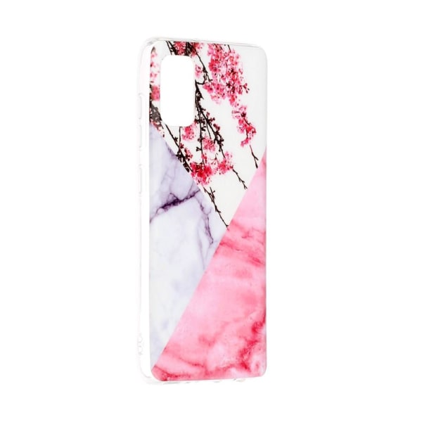 Marble Pattern IMD TPU Soft Back Case for Samsung Galaxy A41 - Style F Black