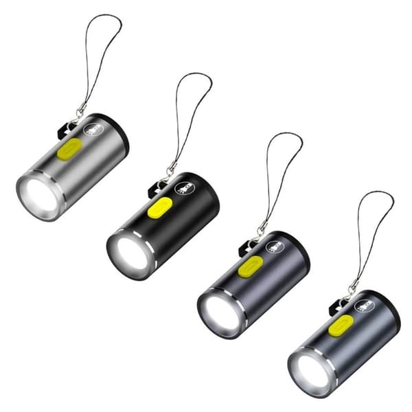 Mini lommelygte genopladelig LED arbejdslys til udendørs/hjemme nødsituationer Black