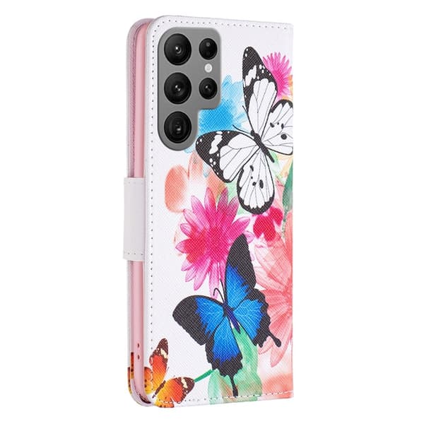 Til Samsung Galaxy S24 Ultra tegnebogstativetui mønstertelefoncover Multicolor