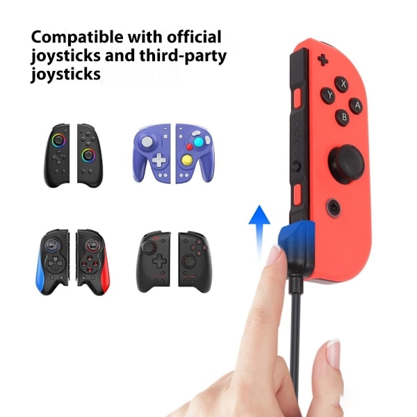 Laddarkabel kompatibel med Nintendo Switch OLED Joy-Con Controller 2 i 1 USB Svart
