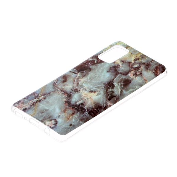 Marble Pattern IMD TPU Soft Back Case for Samsung Galaxy A41 - Style E Black
