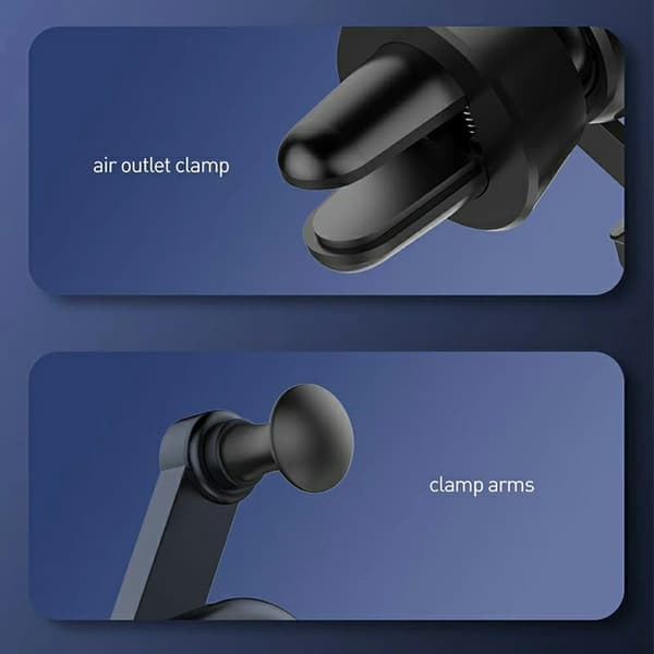 Mobilholder til bil – 4-punkts tyngdekraftfeste med 360° rotasjon (for lufteluke) Black