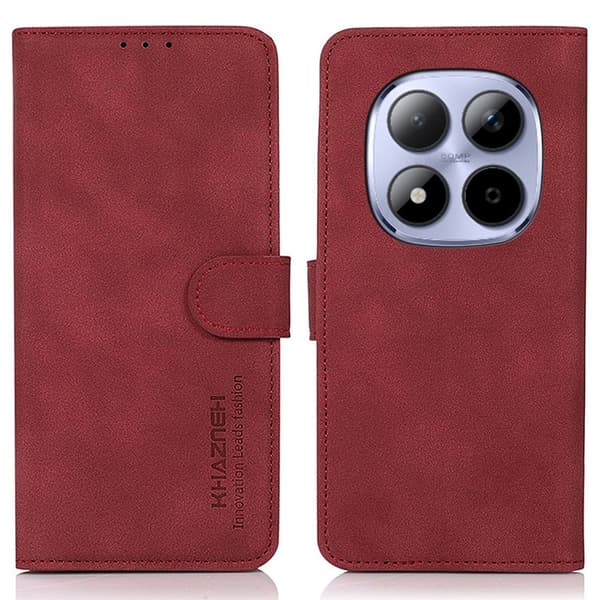 KHAZNEH Xiaomi Poco M8 Pro 5G / Redmi Note 15 Pro+ 5G Case lompakkokotelolle Shell Phone Case Red