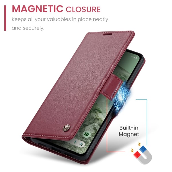 CASEME Retro Lompakkokotelo Pixel 8a Red