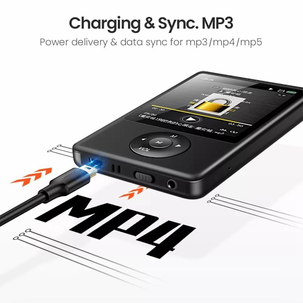 1,5 m USB - A hann til 5pin mini - USB mannlig dataoverføringslading Black
