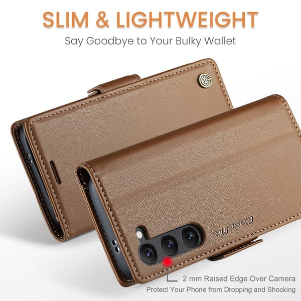 CASEME Retro Lompakkokotelo Samsung Galaxy S25 Brown