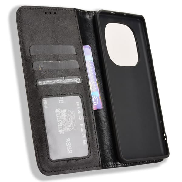 Til Xiaomi Redmi Note 14 Pro+ 5G Pung Stand Flip Telefonetui - Sort Black
