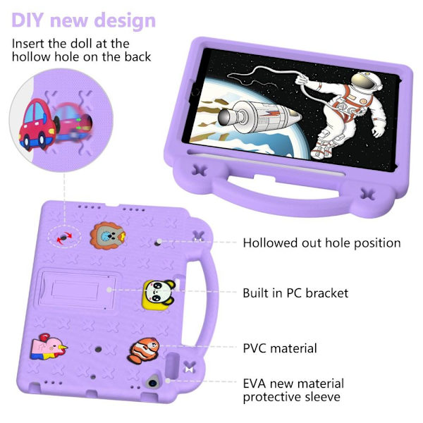 Apple iPad 10.2 2021 2020 2019 EVA Foam Stativdeksel - Lilla Purple