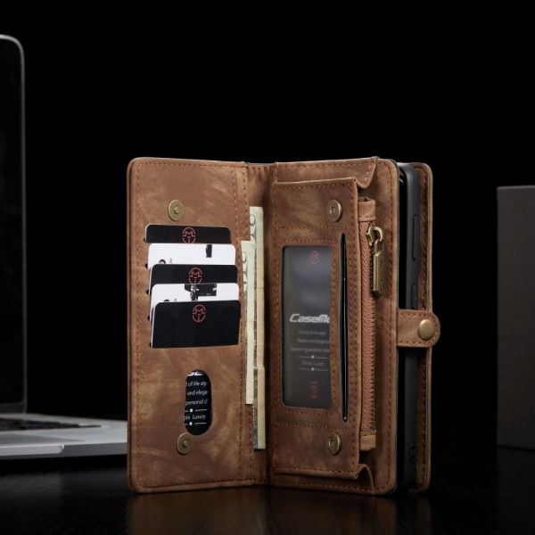 CASEME Samsung Galaxy S21+ (Plus) Retro läder plånboksfodral Brun Brun