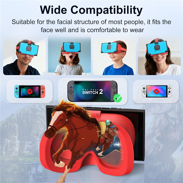 STARTRC GAMES VR-headset kompatibelt med Nintendo Switch 2 VR-glasögon Blå