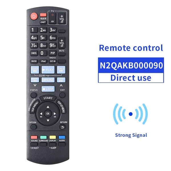 Fjärrkontroll Ersättning för N2QAKB000090 För Panasonic Audio Player Svart