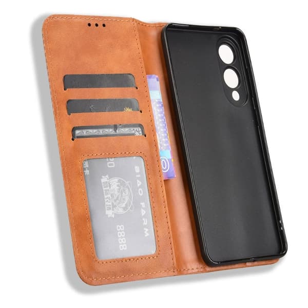 För Samsung Galaxy S25 Edge Plånboksfodral Exklusivt Brun