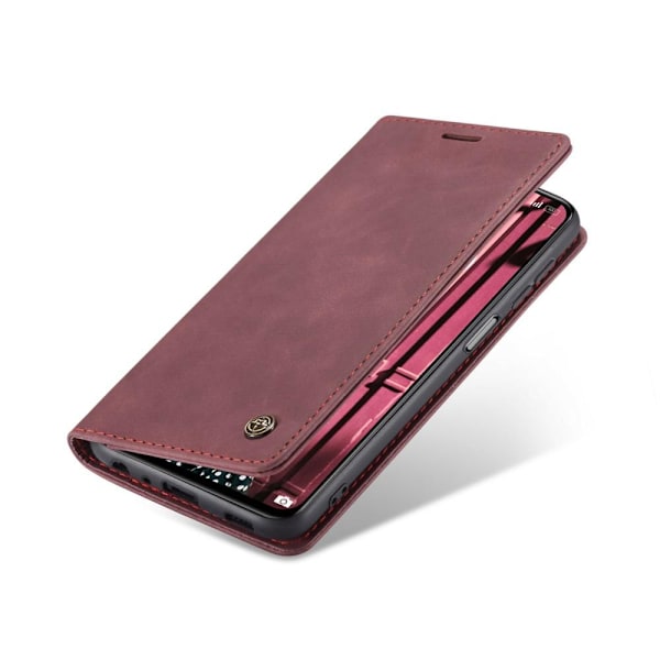 CASEME Retro Lommebok Etui for Xiaomi Redmi Note 10 4G/Note 10S - Rød Red