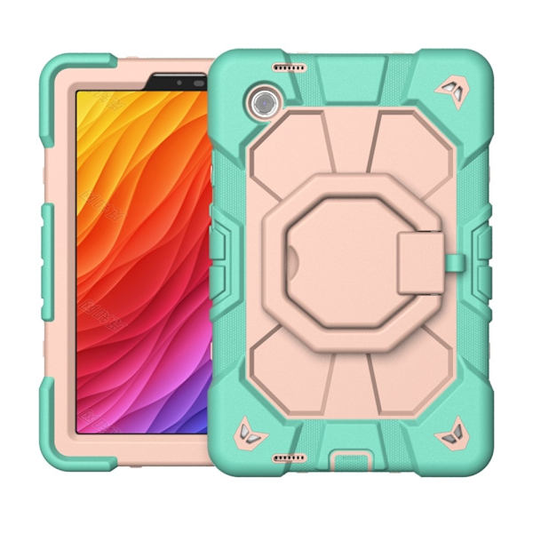 Til Samsung Galaxy Tab A11 Etui PC+Silikone Tablet Cover Green + Pink Multicolor