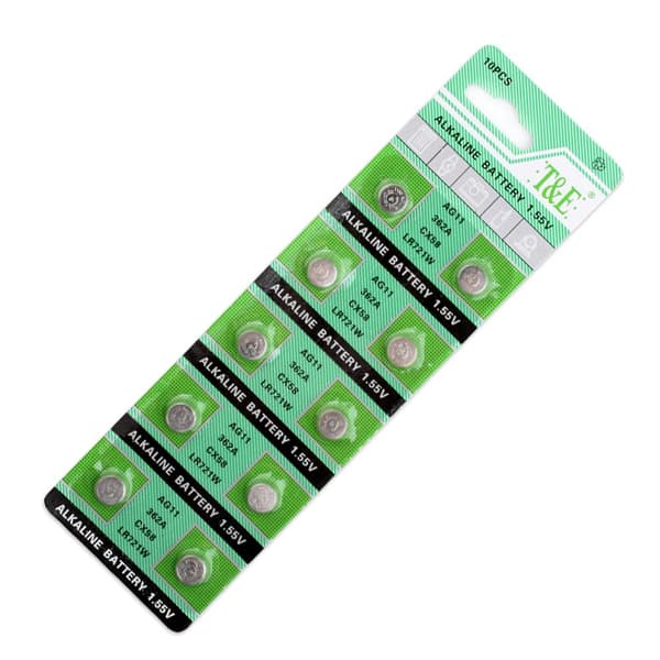 Alkalisk knappcellebatteri SR58/V362/AG11 Stor pakke Silver