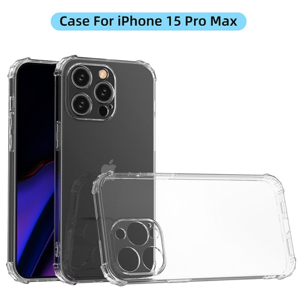 För iPhone 15 Pro Max Skal Fodral TPU Baksida Telefonfodral Transparent