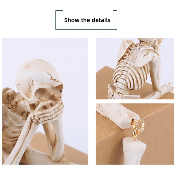 Halloween luurankohahmo Spooky Skull Decoration Party Haunted - See No Evil White