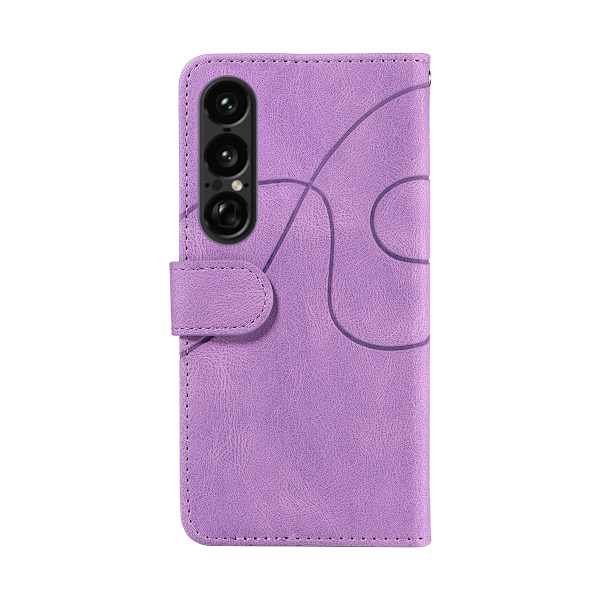 Til Sony Xperia 1 VII KT-serie-1 dobbeltfarve tegnebog Purple