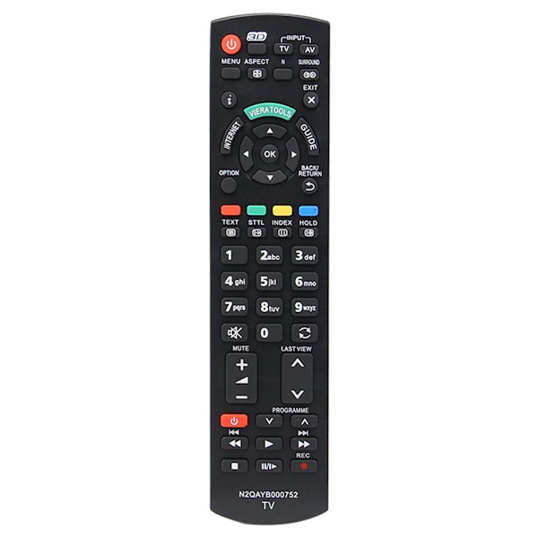 N2QAYB000752 TV fjernkontroll Erstatning for Panasonic TV Black