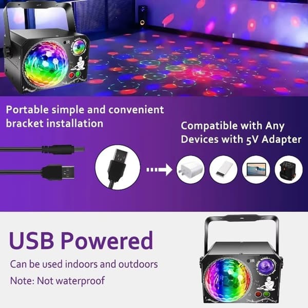 Magic Ball Laserlys L150MW 4-i-1 Laserlampe Scenefest Disco Magic Ball Lampe Black