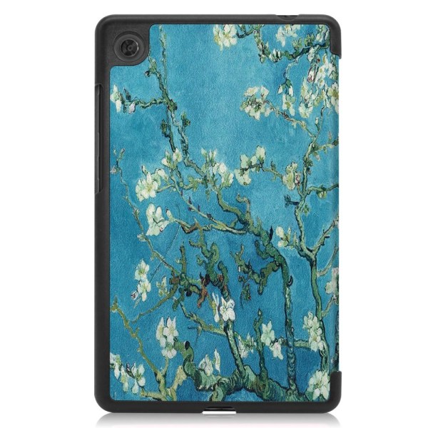 Mønster Tri-fold Stativdeksel Lenovo Tab M7 (3. generasjon) - Plommeblomst Green
