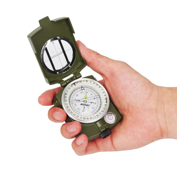 Kompass AOFAR Metall Utendørs Vandring Camping Fluorescerende Green one size