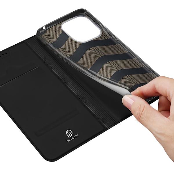 DUX DUCIS Skin Pro -sarjan kotelo korttipaikalla Xiaomi Redmi 12C - Musta Black