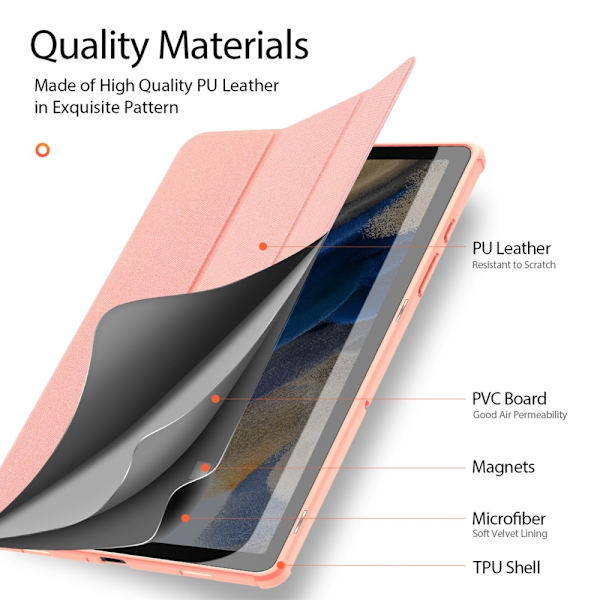 DUX DUCIS Tri-fold Stativ Samsung Galaxy Tab A9+ Pink