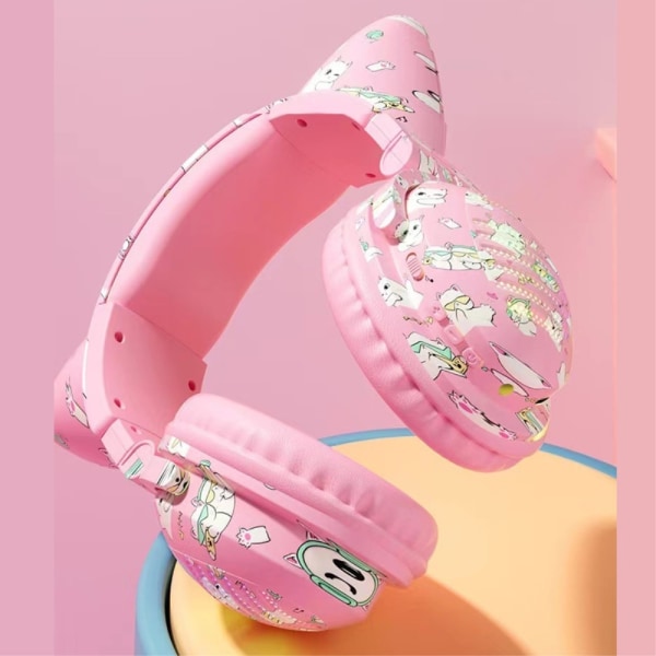 Cat Ears Bluetooth Headset mikrofoni Langattomat kuulokkeet - Musta Black