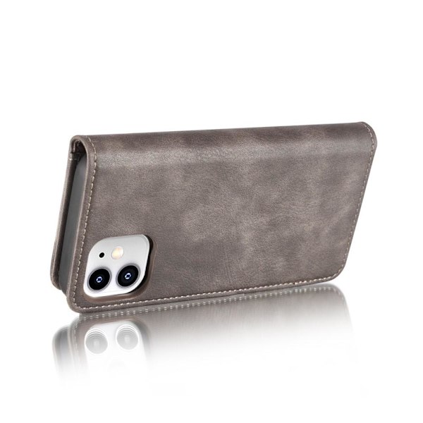 DG.MING iPhone 12 Mini Split Lommebok - deksel I Lær - Grå Grey
