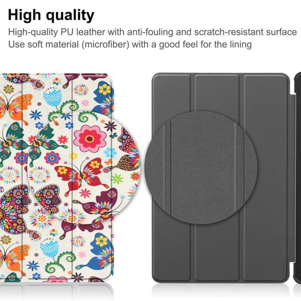 Nokia T21 Trifold Stand Sleep Wake Tabletcover - etui - Sommerfugle Multicolor