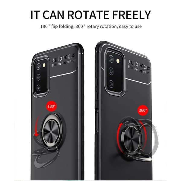 Finger Ring Kickstand TPU-etui for Samsung Galaxy A03s Black