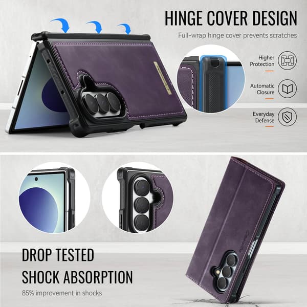CASEME Telefonfodral med stöd för Samsung Galaxy Z Fold8 Ultra Lila