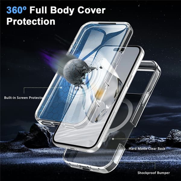 Puhelinkotelo näytönsuojalla iPhone 18 Pro Max / 17 Pro Max puhelimille Transparent