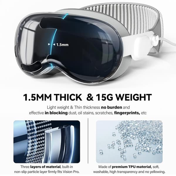 Beskyttende etui for Vision Pro MR-headset TPU+PC ripebeskyttelse Transparent