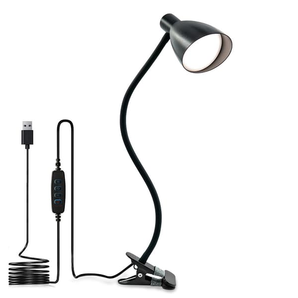 Kiinnitettävä LED-pöytävalaisin – USB-virtalähde, 3 värilämpötilaa Black