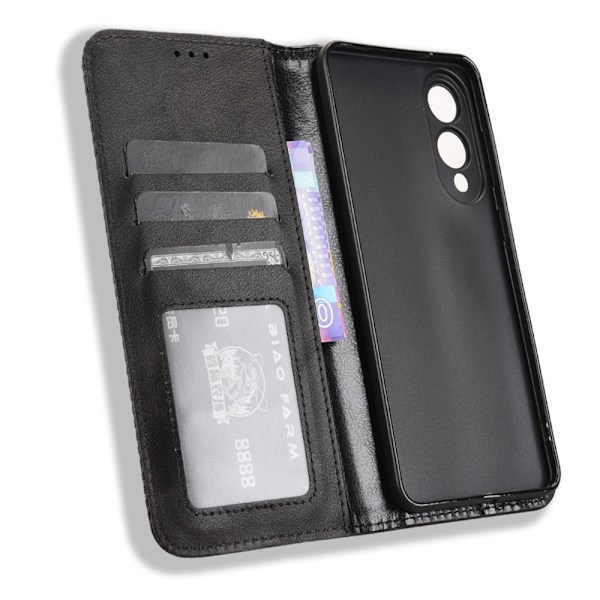 Til Samsung Galaxy S25 Edge Stand Phone Case Fuld Protection Pung Cover - Sort Black