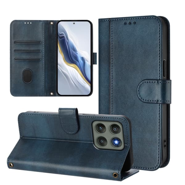Til Motorola Edge 60 Pro 5G Etui Pung Stand Retrostruktur Blue