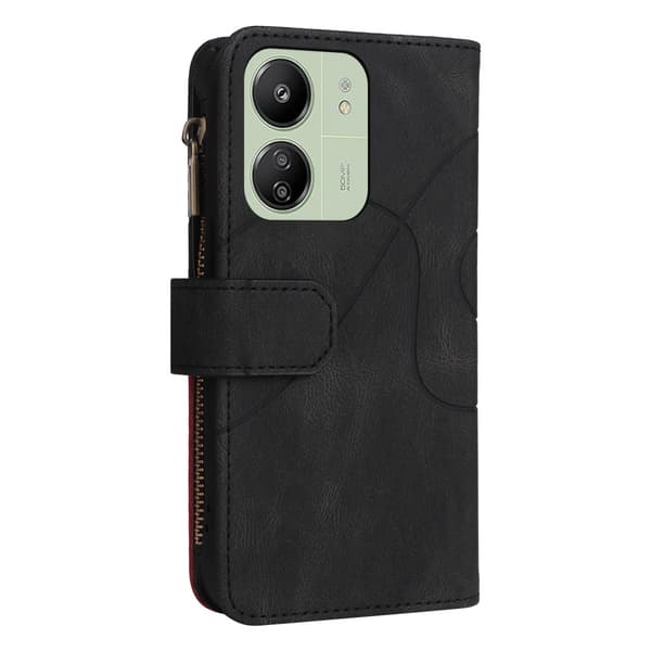 KT lompakkokotelo Xiaomi Redmi 13C:lle - musta - punainen Black