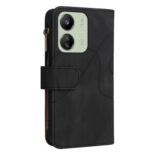 KT Wallet Case til Xiaomi Redmi 13C - Sort - Rød Black