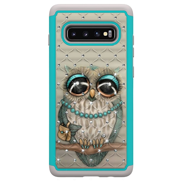 Samsung Galaxy S10+ Pattern PC TPU Phone Shell - Owl Black