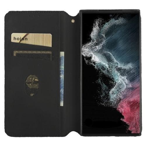 Rhombus tegnebog taske til Samsung Galaxy S23 Ultra - Sort Black
