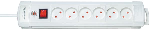 Brennenstuhl 6-way extension strip, 3m extension cable, power strip White