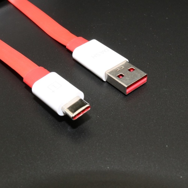 ONEPLUS 1,5 m Dash Charge Type-C fladkabel 4A USB hurtigopladningsdatakabel Red