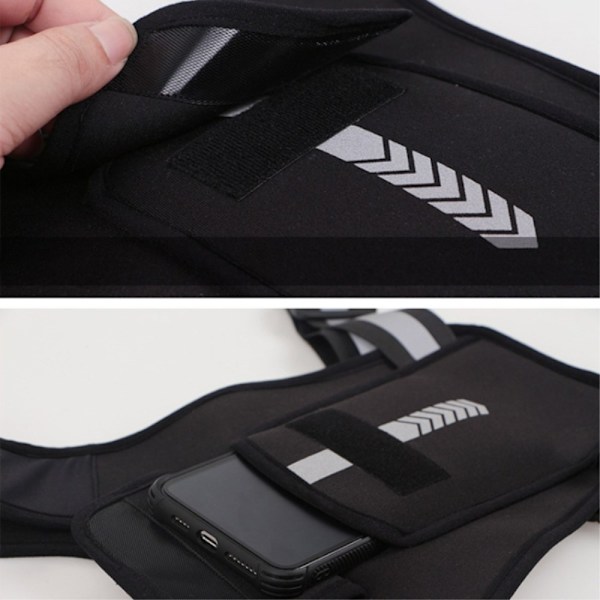 Løberefleksvest Løbevest (Lysende opgraderet version) Black