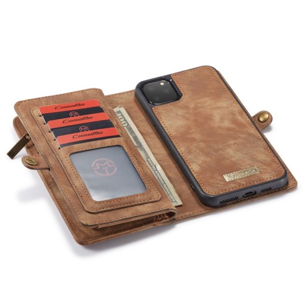 iPhone 11 Pro Max CASE jaettu lompakkokotelo - ruskea Brown